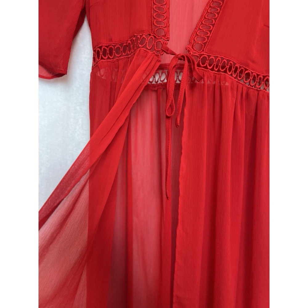 New York Company Sheer Embroidered Eyelet Cover‎ up Kimono Size S Resort Beach - Picture 8 of 16